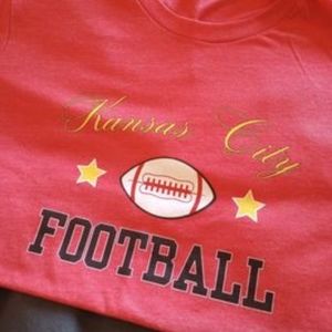 Kansas City Football shirt, Bella Canvas brand, heather red, size Large, NEW